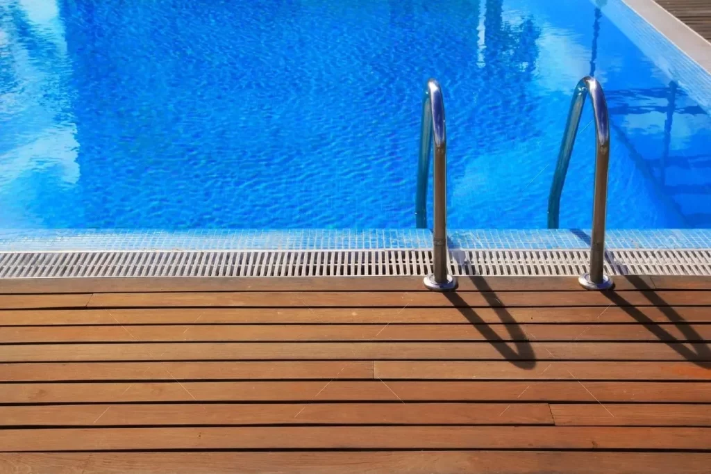 wood floor pool deck