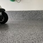Polyaspartic coating on garage floor