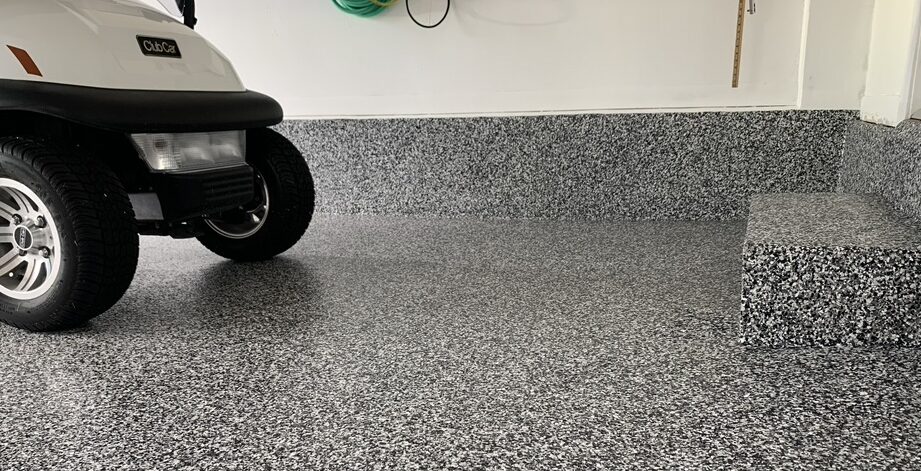 Polyaspartic coating on garage floor